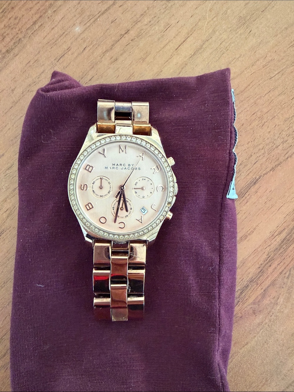 Marc by Marc Jacobs Rose Gold Crystal-Accent Bracelet Watch